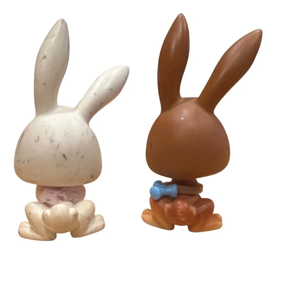 Littlest Pet Shop Bunny Rabbit Lot Blue Eyes Purple Eyes LPS Hasbro 2pc